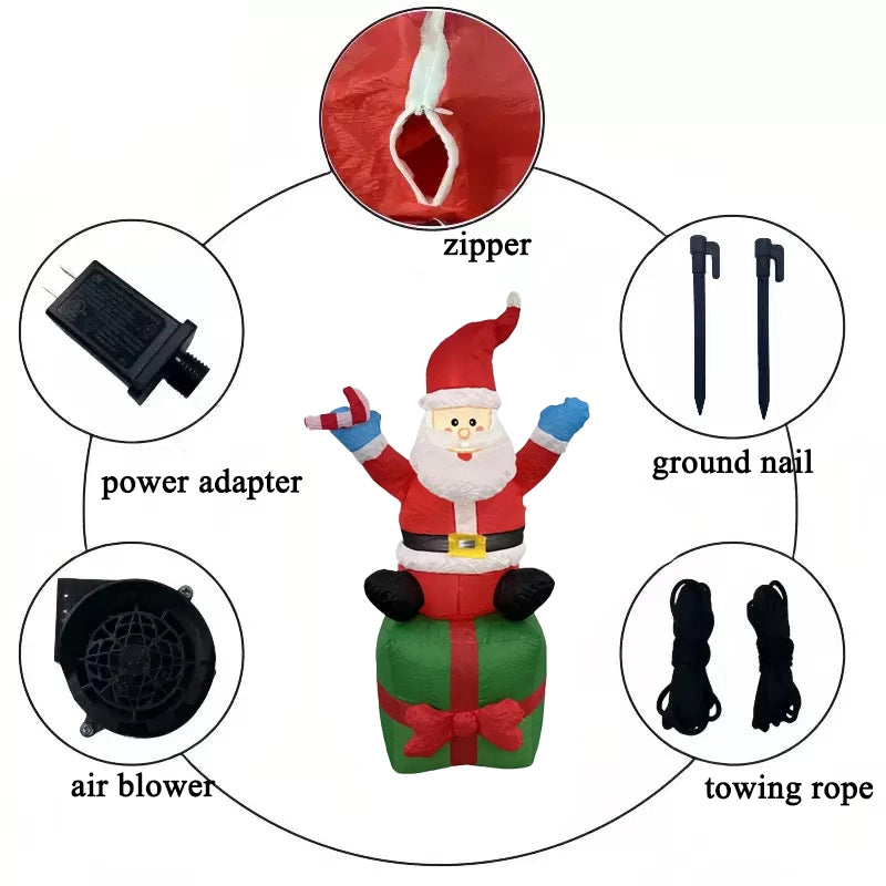 1.8‑meter inflatable waving Santa